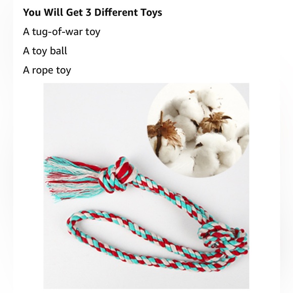 Ball🎾on Rope Dog🐕Toy For Fetch & Chew Reward & Exercise & Tug of War - Picture 9 of 10